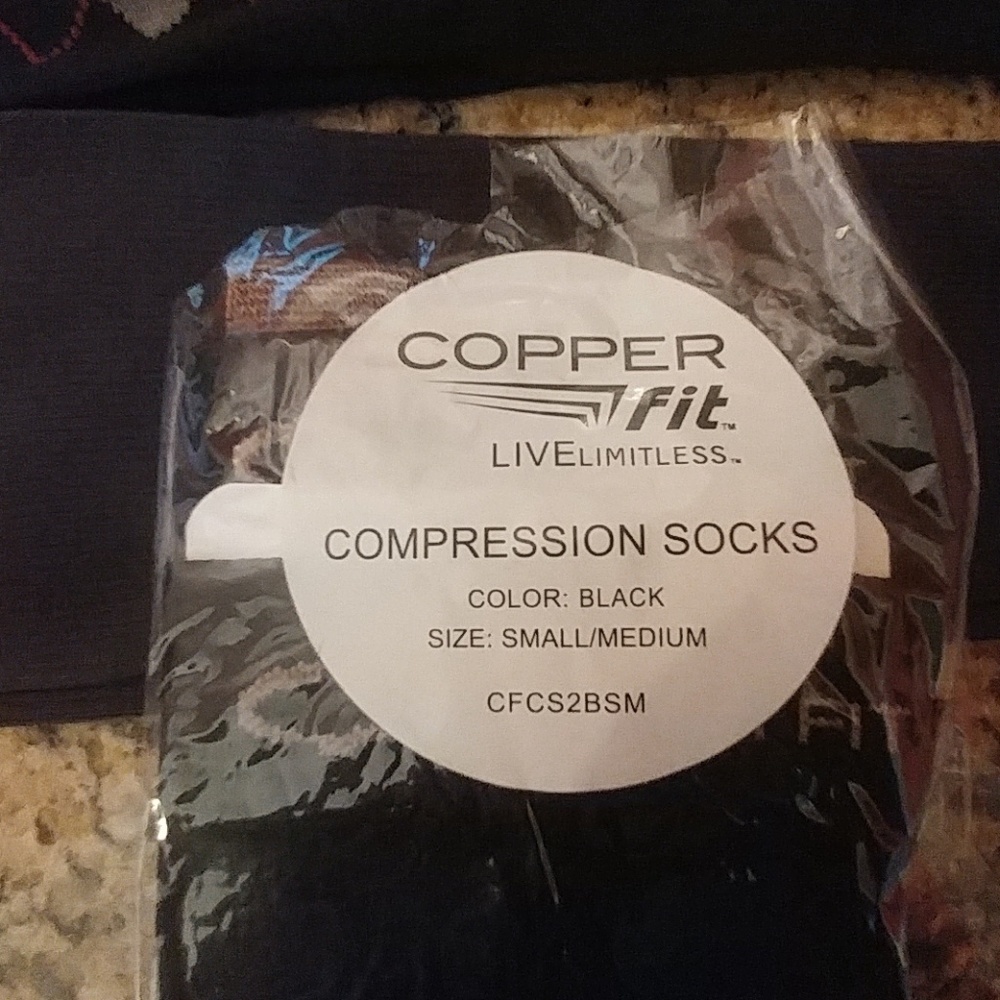 Copper Fit Compression Socks, Sm-Med, 4 Pair - Picture 2 of 3